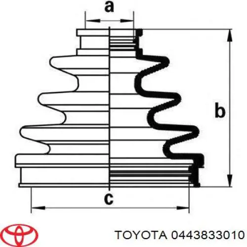 Купить 0443833010 Toyota Пыльник гранаты внутренний, передней полуоси