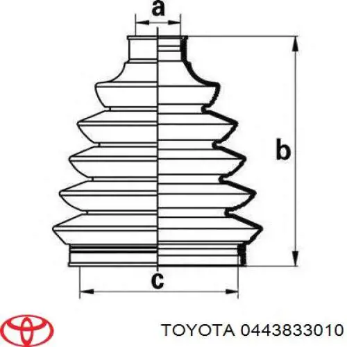 Пыльник шарнира угловых скоростей внутренний передний Toyota 0443833010 цена, от 4.18 USD