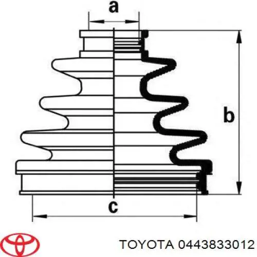 0443833012 Toyota пыльник шруса передней полуоси внутренний