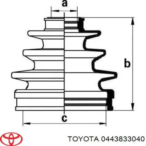 Пыльники ШРУСов передней полуоси, комплект Toyota 0443833040 цена, от 24.49 USD