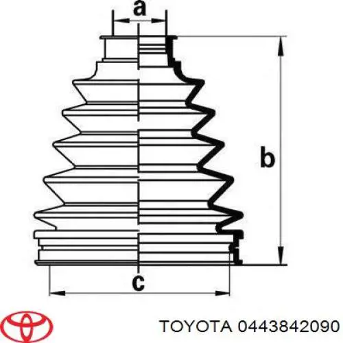 Fuelle, árbol de transmisión trasero exterior 0443842090 Toyota