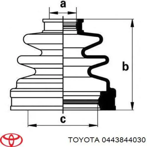 0443844030 Toyota пыльник шруса передней полуоси внутренний