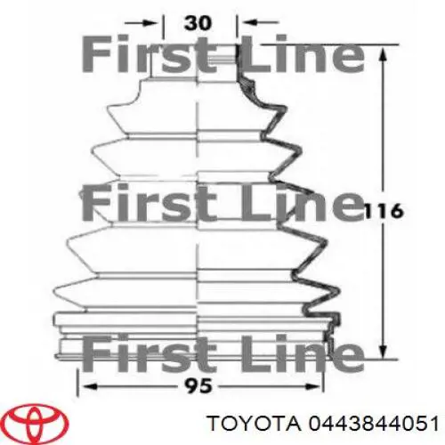 Пыльники ШРУСов передней полуоси, комплект Toyota 0443844051 цена, от 60.10 USD