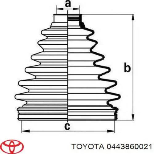 Пыльник ШРУСа передней полуоси наружный Toyota 0443860021