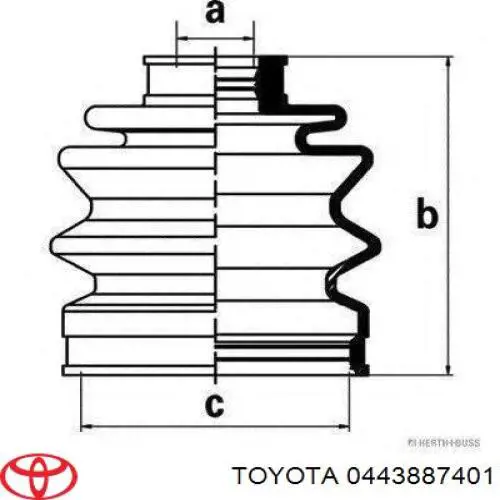 0443887401 Toyota Пыльник шарнира привода