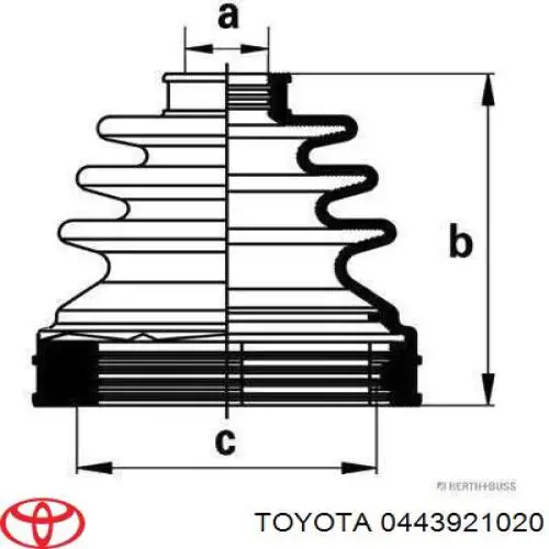 0443921020 Toyota bota de proteção interna de junta homocinética do semieixo traseiro