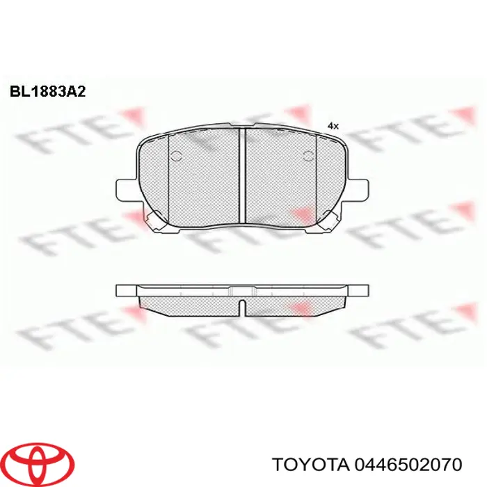 Колодки Toyota 0446502070 цена, от 22.86 USD