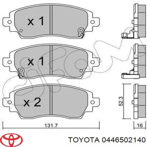 0446502140 Toyota колодки тормозные передние дисковые