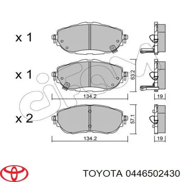 Колодки Toyota 0446502430 цена, от 31.60 USD