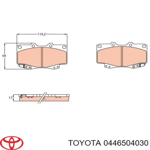 Тормозные колодки Toyota 0446504030