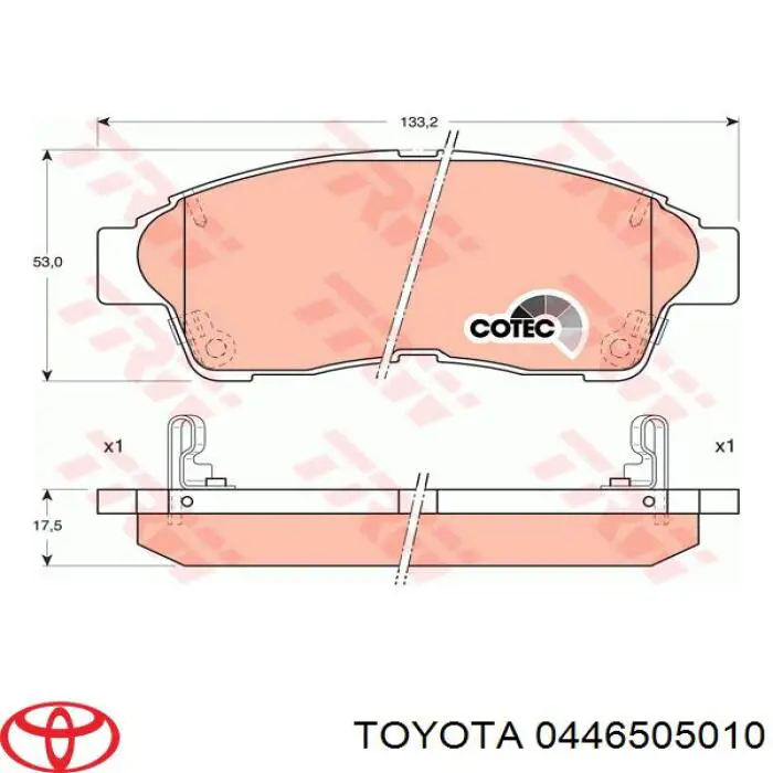 Колодки Toyota 0446505010 цена, от 17.89 USD