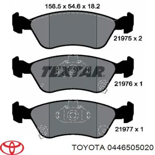 0446505020 Toyota колодки тормозные передние дисковые