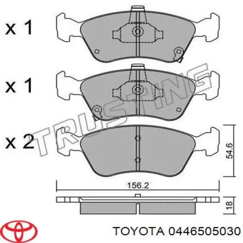 Купить 0446505030 Toyota Колодки тормозные