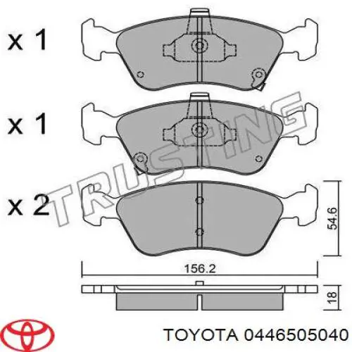 Тормозные колодки Toyota 0446505040