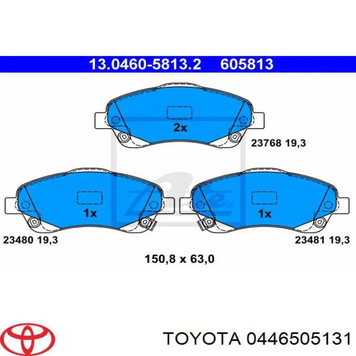 Колодки Toyota 0446505131 цена, от 21.41 USD