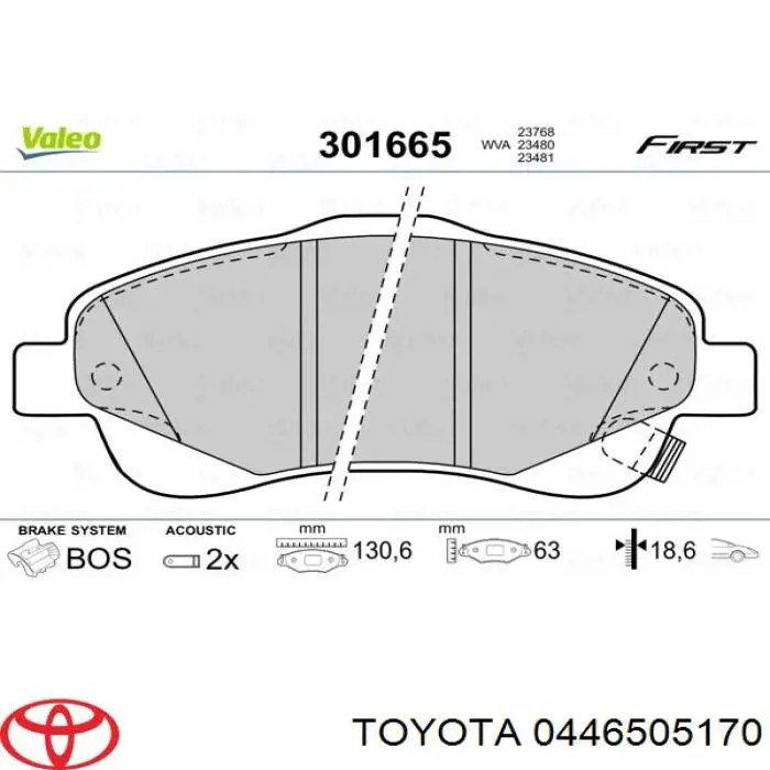 Колодки Toyota 0446505170 цена, от 24.44 USD