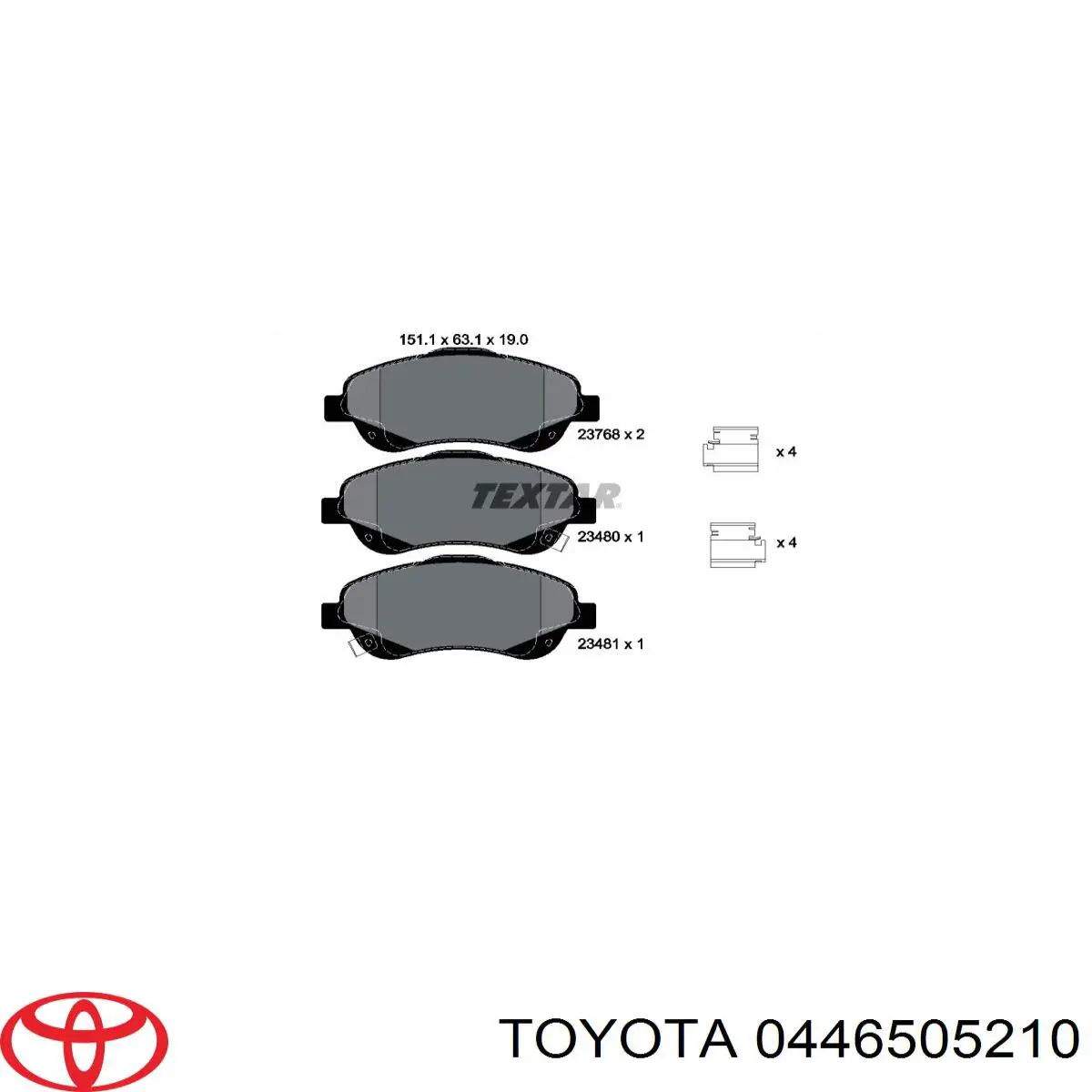 Передние тормозные колодки 0446505210 Toyota