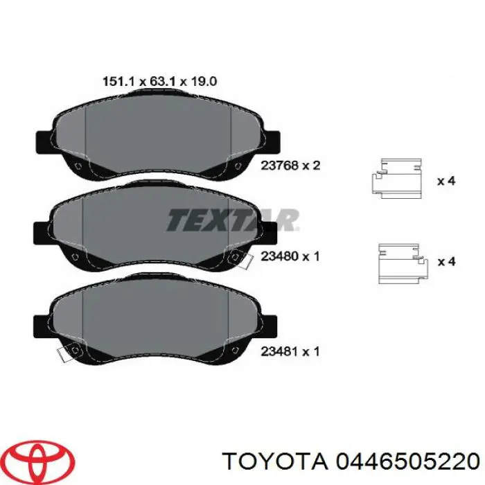 Колодки Toyota 0446505220 цена, от 21.41 USD