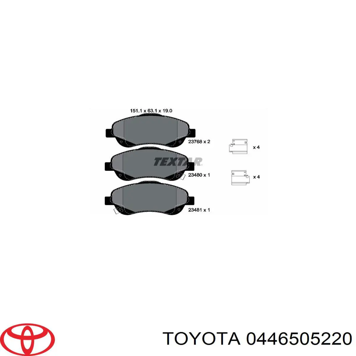 Передние тормозные колодки 0446505220 Toyota