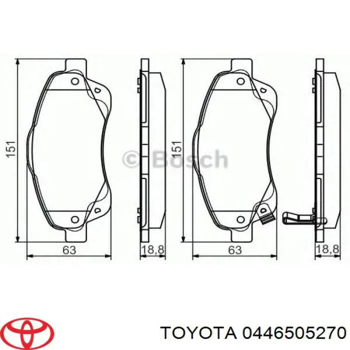 Купить 0446505270 Toyota Колодки тормозные