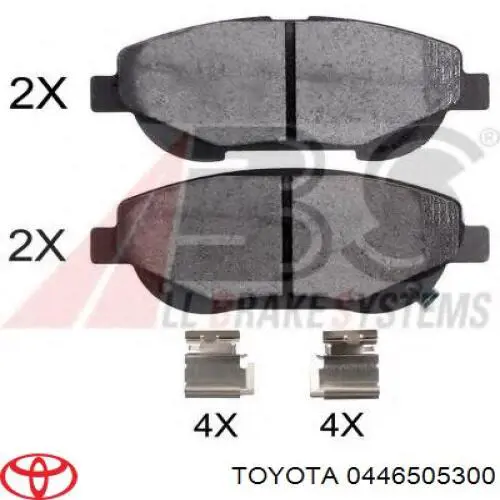 0446505300 Toyota колодки тормозные передние дисковые