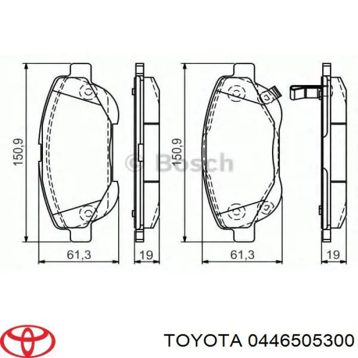 Купить 0446505300 Toyota Колодки тормозные