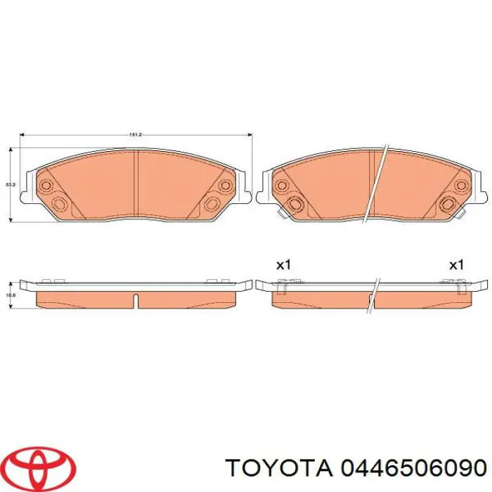 Передние тормозные колодки 0446506090 Toyota