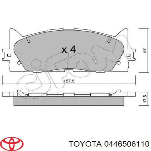 Купить 0446506110 Toyota Колодки тормозные