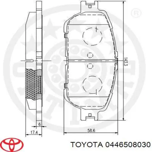 Колодки Toyota 0446508030 цена, от 23.25 USD