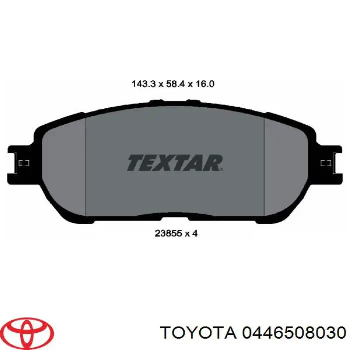 Передние тормозные колодки 0446508030 Toyota
