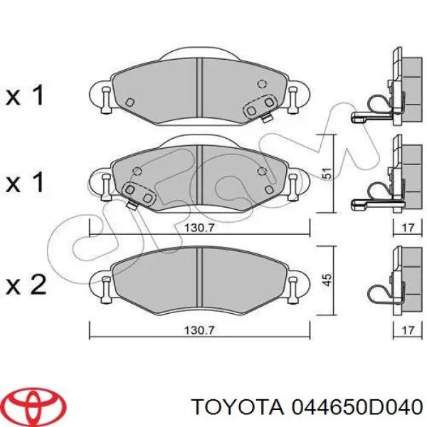 Тормозные колодки Toyota 044650D040