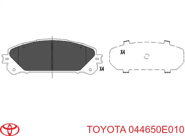 044650E010 Toyota колодки тормозные передние дисковые