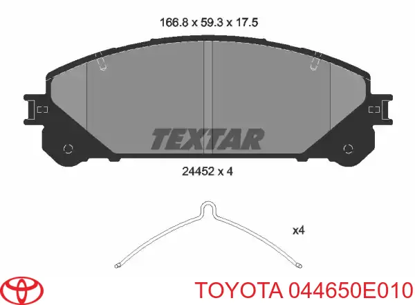 Передние тормозные колодки 044650E010 Toyota