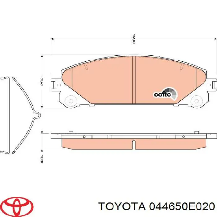 044650E020 Toyota колодки тормозные передние дисковые