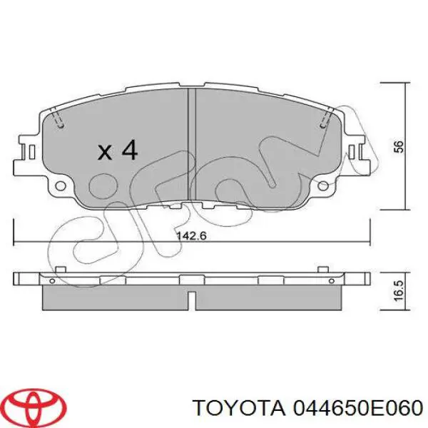 Передние тормозные колодки 044650E060 Toyota