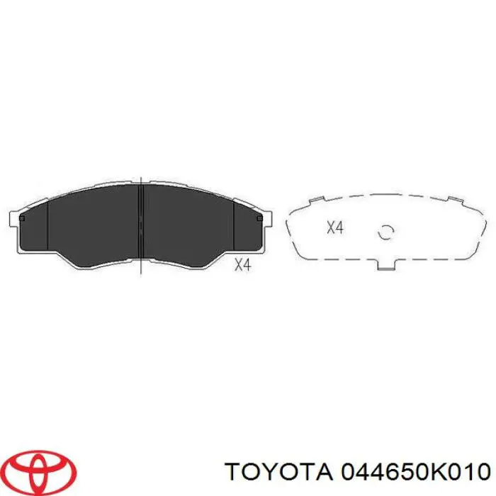 044650K010 Toyota колодки тормозные передние дисковые
