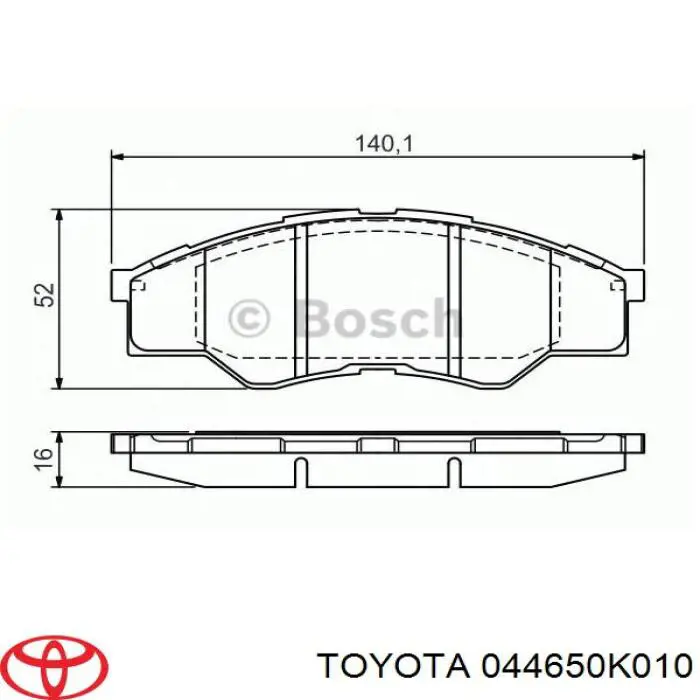 044650K010 Toyota Колодки передние