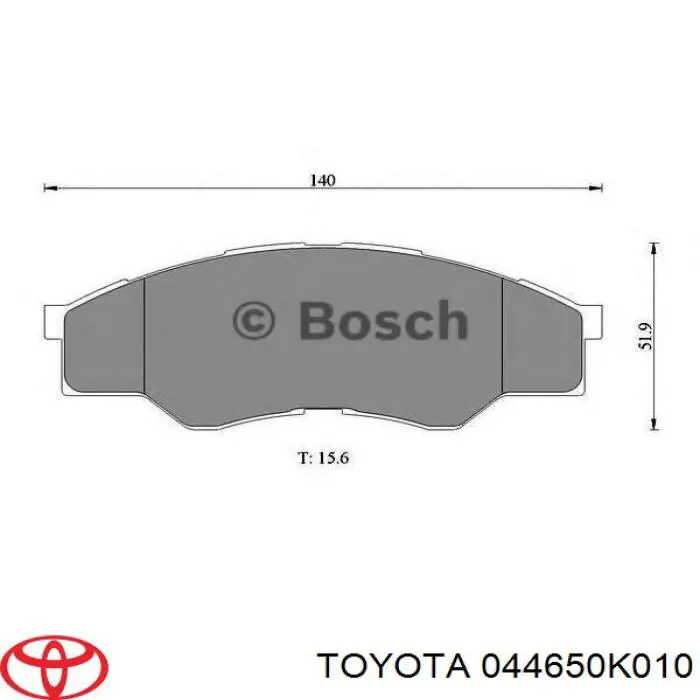 Купить 044650K010 Toyota Колодки тормозные