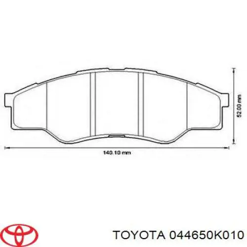Передние тормозные колодки 044650K010 Toyota