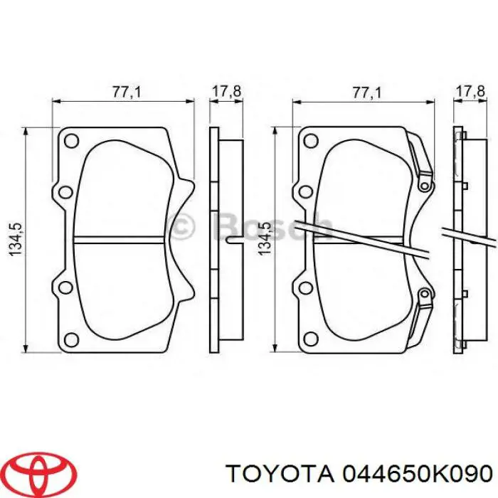 Compre 044650K090 Toyota Sapatas do freio dianteiras de disco