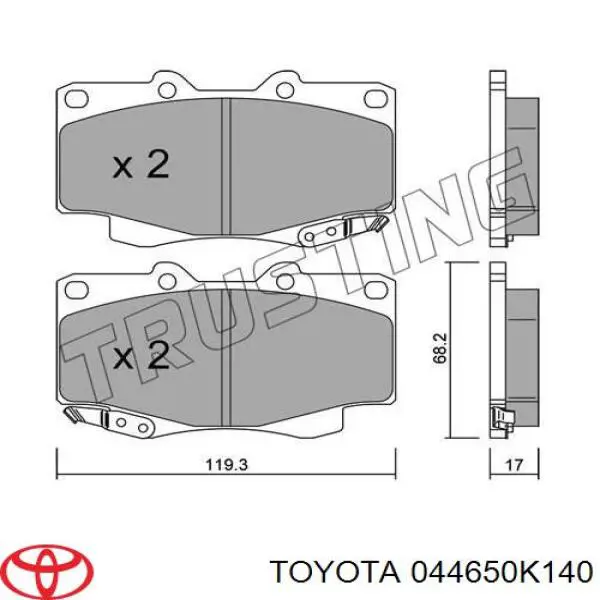 Колодки Toyota 044650K140 цена, от 35.00 USD
