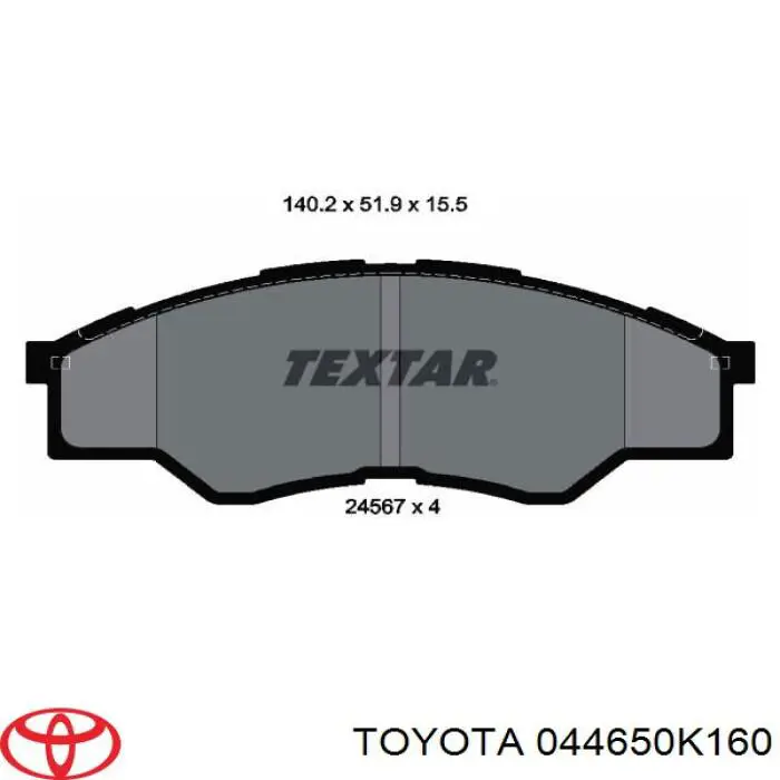 044650K160 Toyota Колодки передние