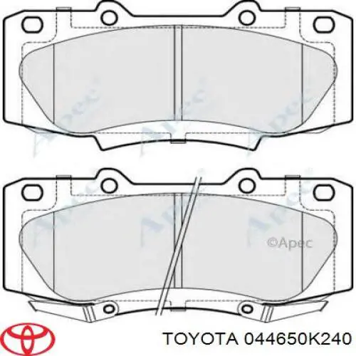 044650K240 TOYOTA Pastillas de freno delanteras original y equivalente