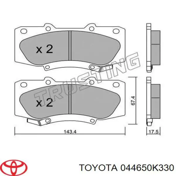 Тормозные колодки Toyota 044650K330