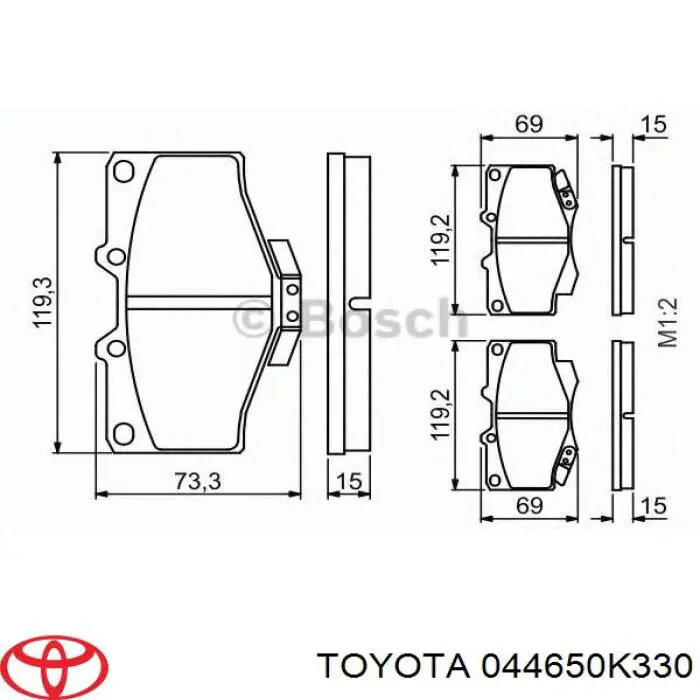 044650K330 Toyota Колодки передние