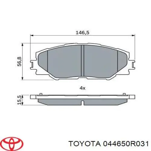 Купить 044650R031 Toyota Колодки тормозные