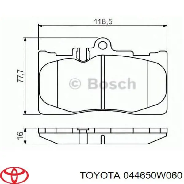 Тормозные колодки Toyota 044650W060