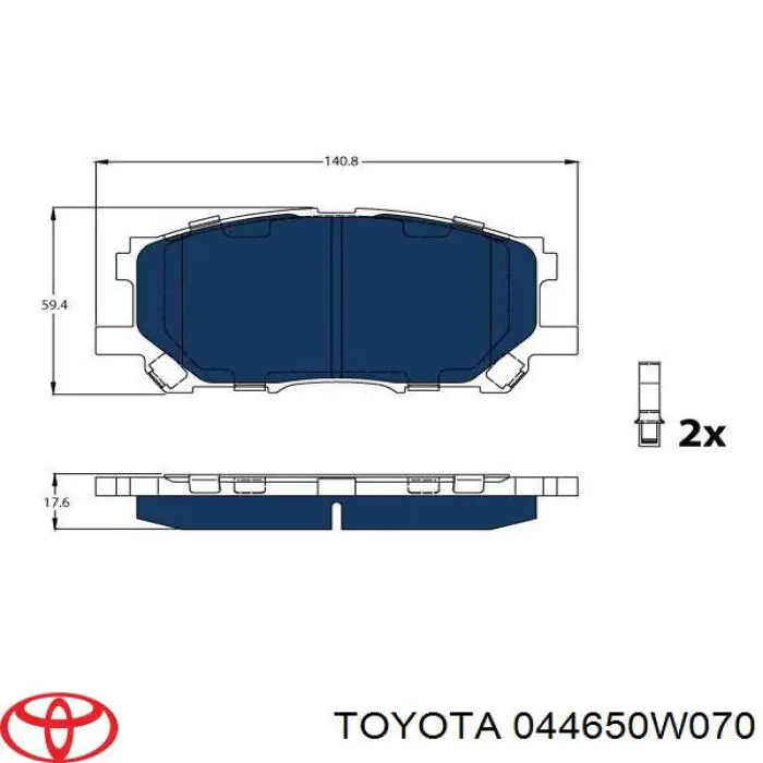 Купить 044650W070 Toyota Колодки тормозные