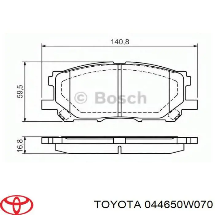 Тормозные колодки Toyota 044650W070