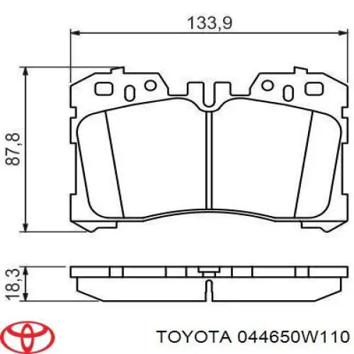 Передние тормозные колодки 044650W110 Toyota